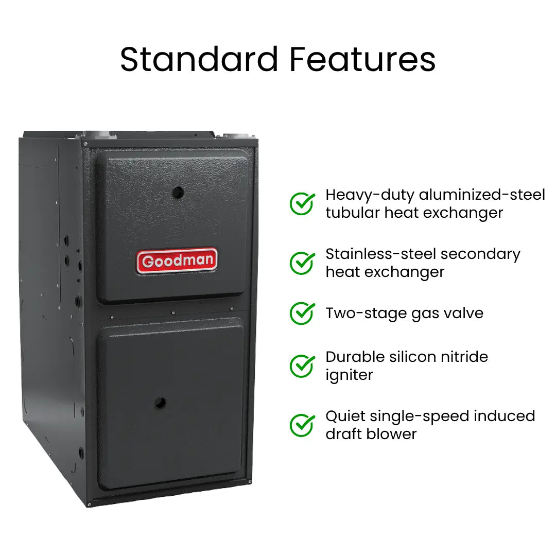 Goodman 120,000 BTU 96% Two Stage Gas Furnace, Upflow/Horizontal