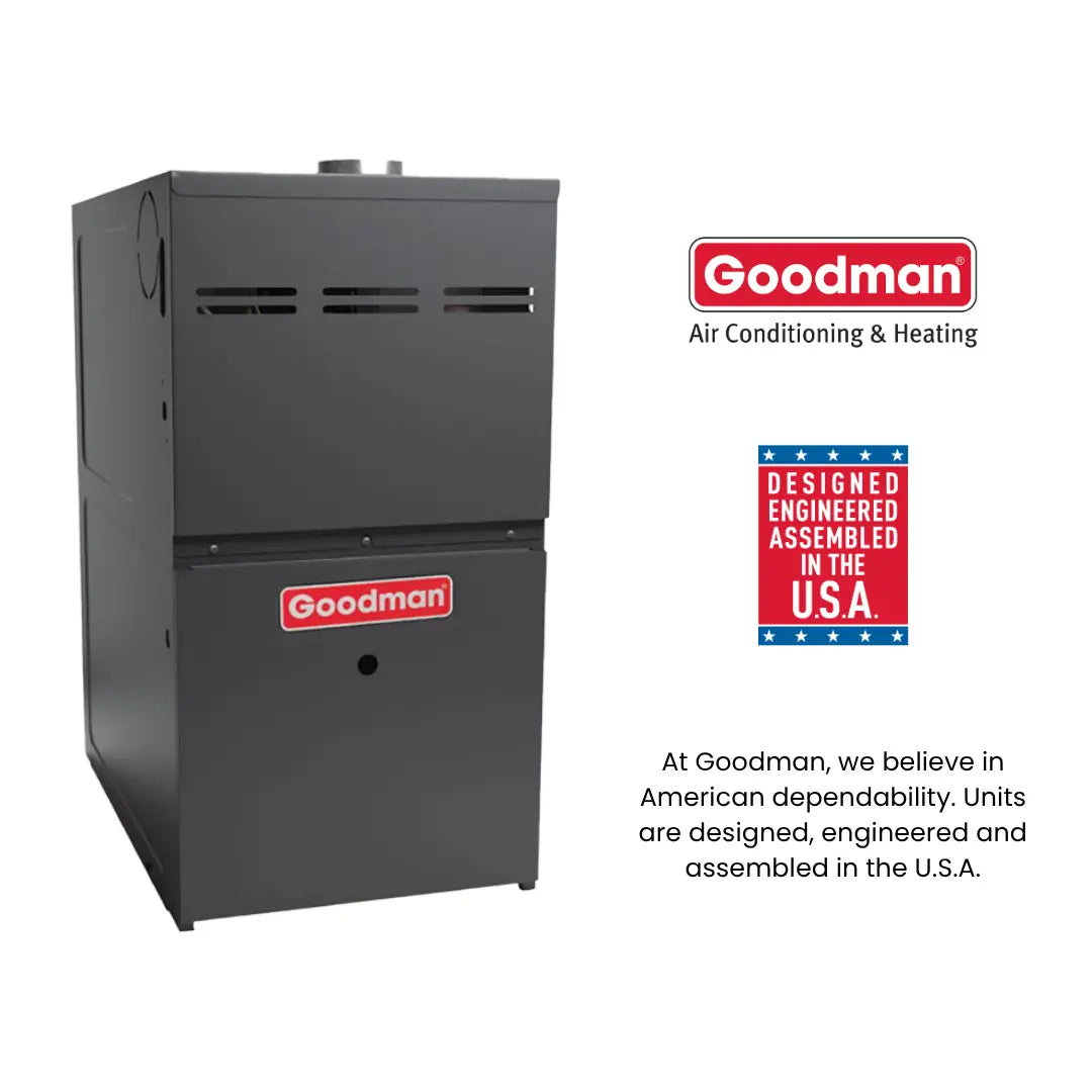 80K BTU 80% AFUE Multi Speed Goodman Gas Furnace - Upflow/Horizontal - Ultra Low Nox