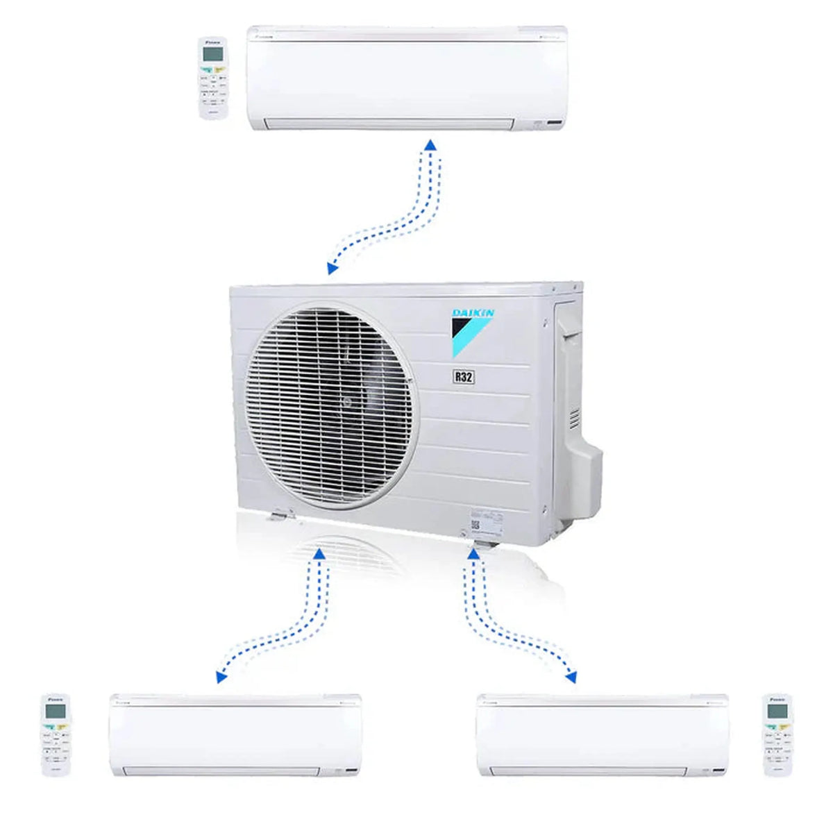 Daikin MXM Series 36000 BTU 20.6 SEER2 3 Zone R32 Ductless Mini Split Heat Pump System - 12K+18K+18K