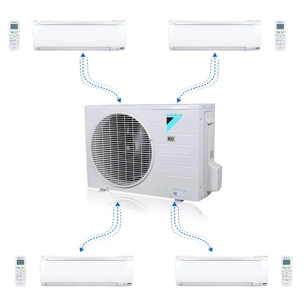 Daikin MXM Series 36000 BTU 20.6 SEER2 4 Zone R32 Ductless Mini Split Heat Pump System - 9K+9K+9K+9K