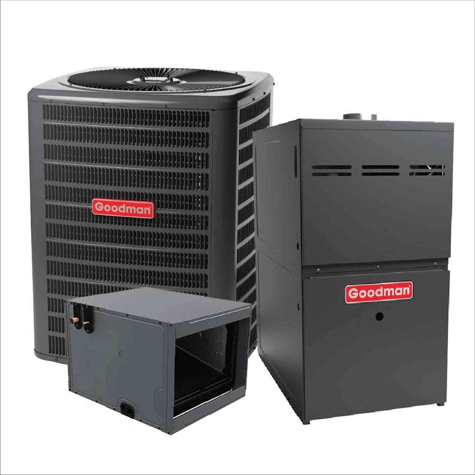 Goodman 2.5 Ton 15.2 SEER2 AC & 80% AFUE 80K BTU Gas Furnace System - Horizontal, R32